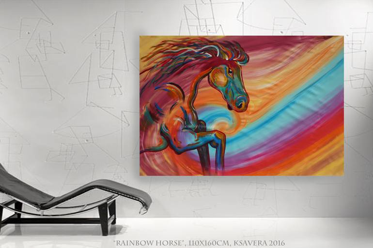 Original Abstract Animal Painting by Ksavera Art