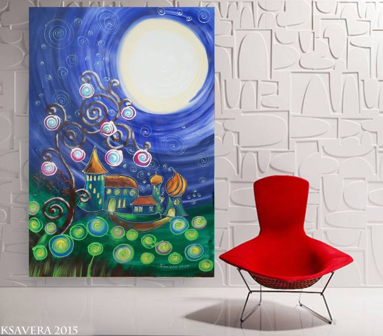 Original Abstract Garden Painting by Ksavera Art