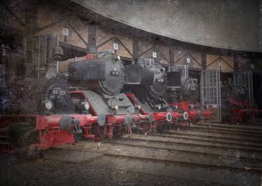 Old steam trains in the depot z10 by Ksavera thumb