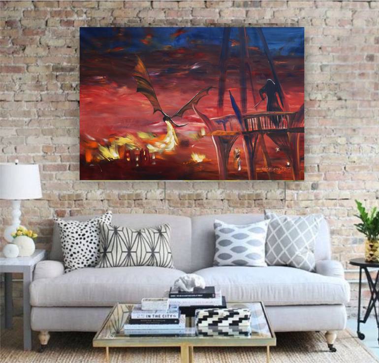 Original Art Deco Animal Painting by Ksavera Art