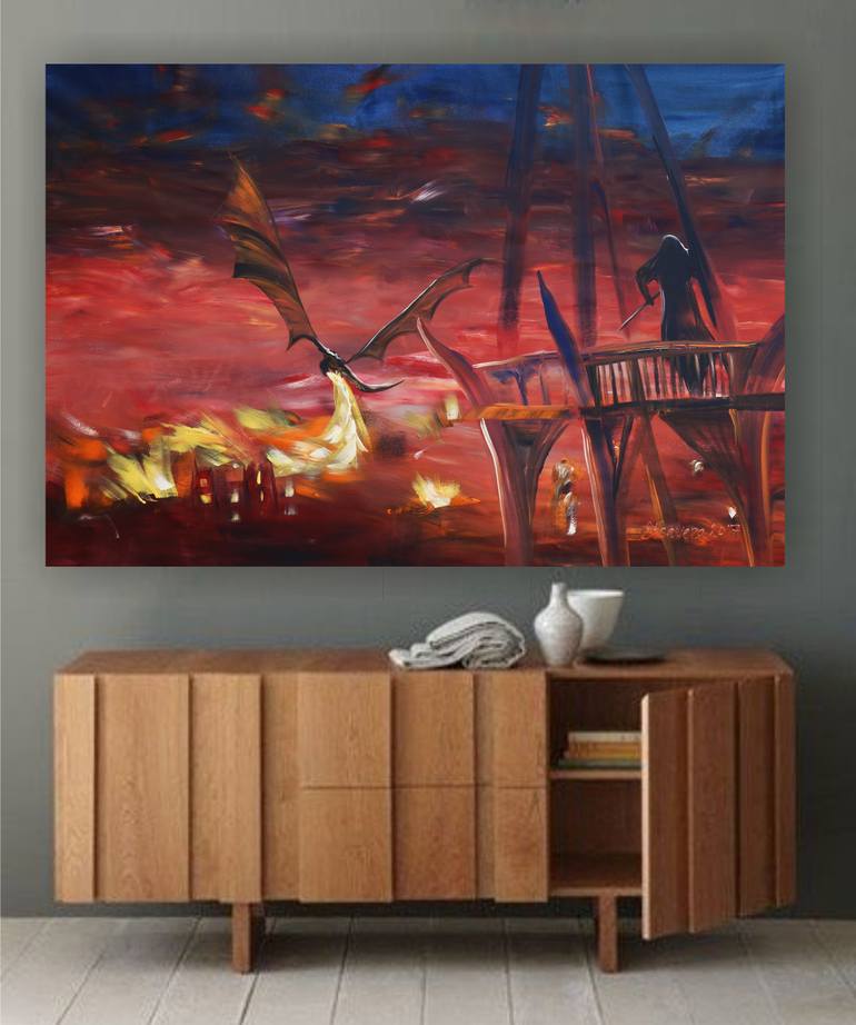 Original Art Deco Animal Painting by Ksavera Art