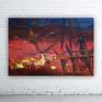 Dragon Smaug attacks Lake-town 110x160 cm S053 by Ksavera Painting by ...