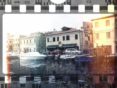 Boat in Venice canal - photography print on canvas or paper DSC00777m1 thumb