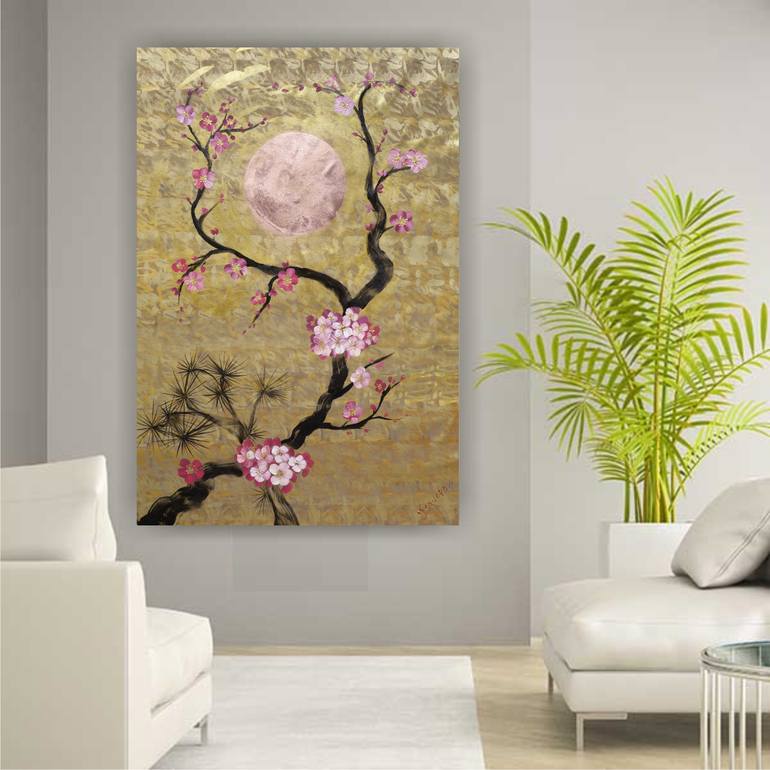 Original Art Deco Landscape Painting by Ksavera Art