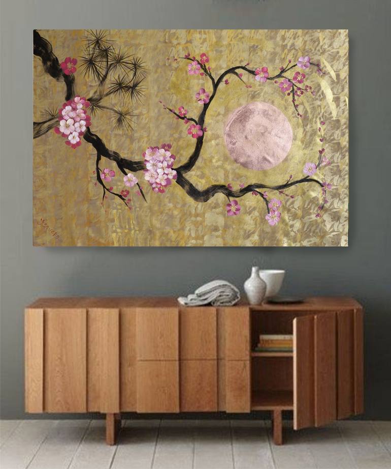 Original Art Deco Landscape Painting by Ksavera Art