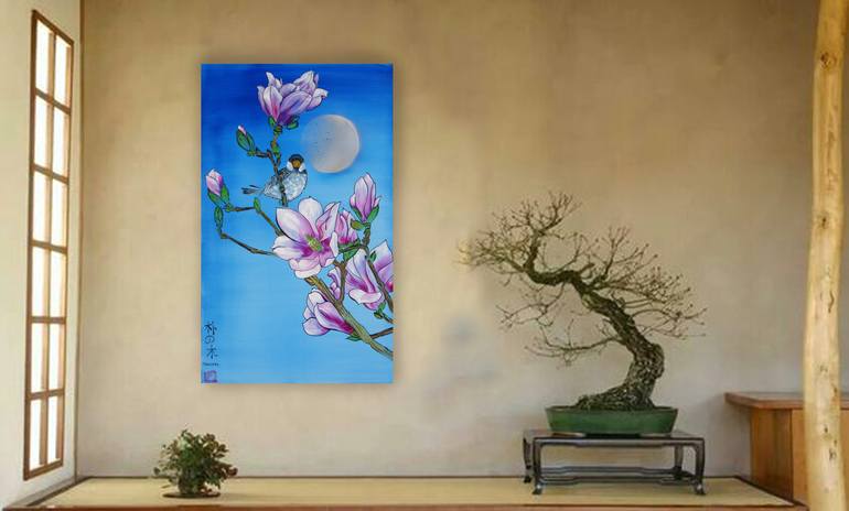 Original Art Deco Nature Painting by Ksavera Art