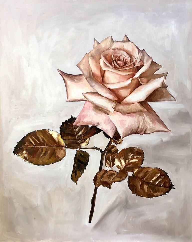 Golden Rose Painting by Holly Harper | Saatchi Art