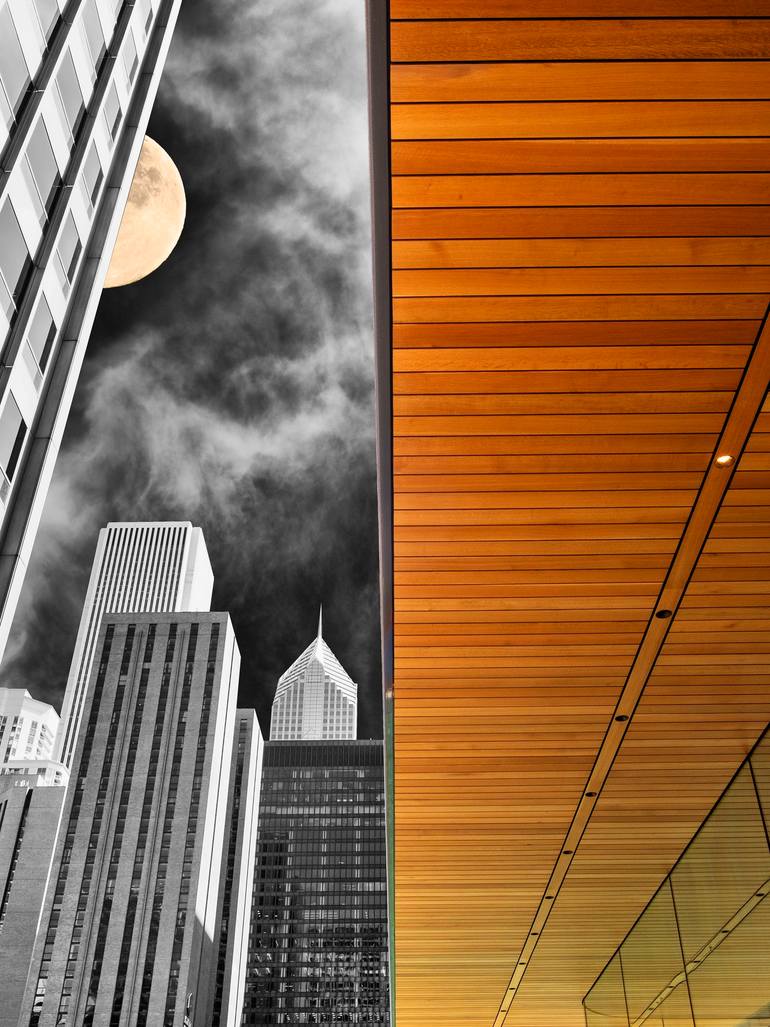 Original Architecture Photography by William Dey | Minimalism Art on Paper | THE APPLE AND THE MOON Chicago IL - Limited Edition of 21