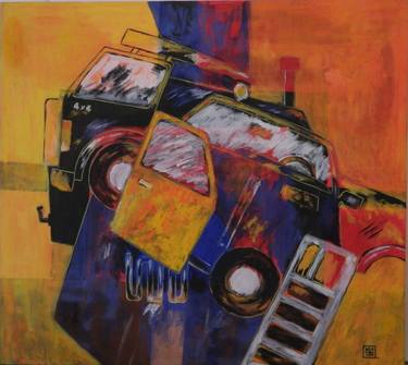 Original Cubism Car Paintings by Murat Ozkan