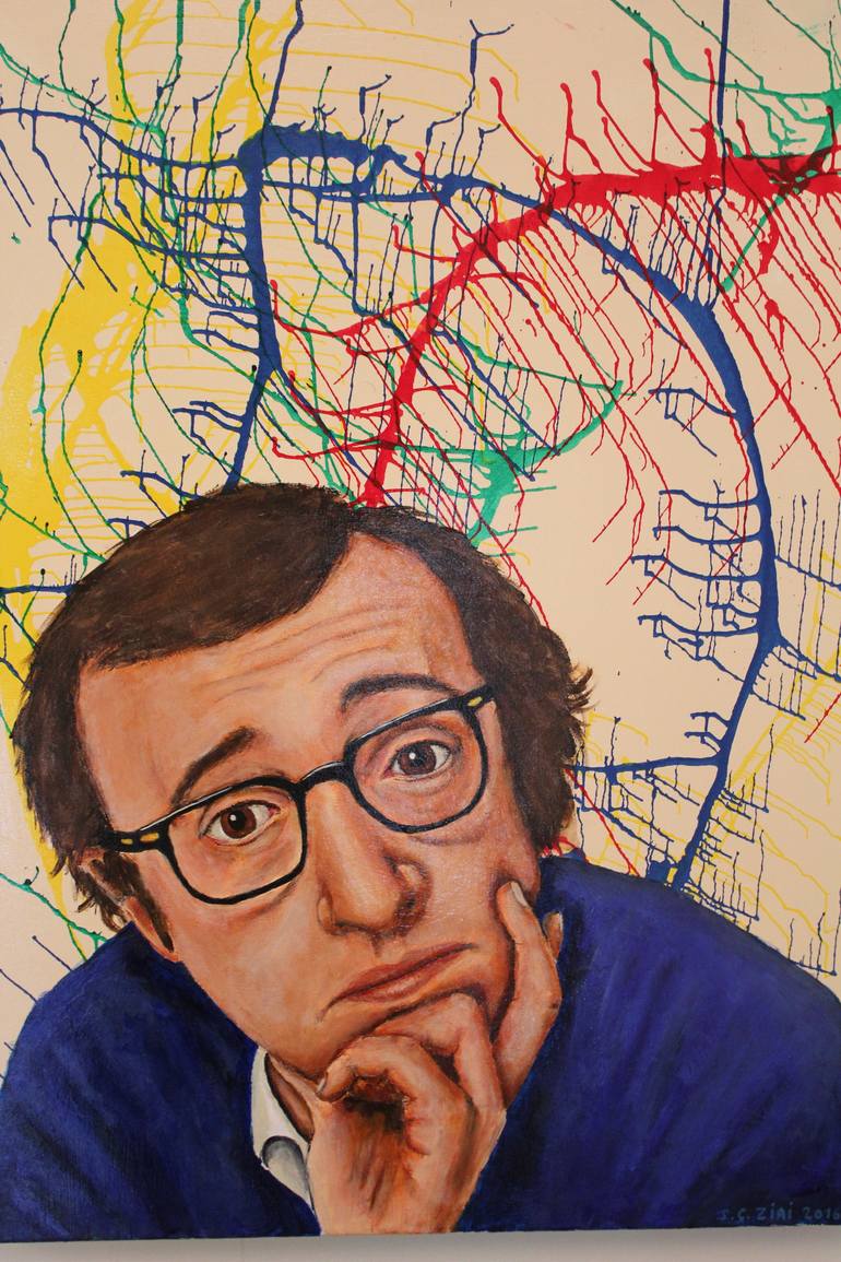 Woody Allen Painting by Jean Charles Ziai | Saatchi Art