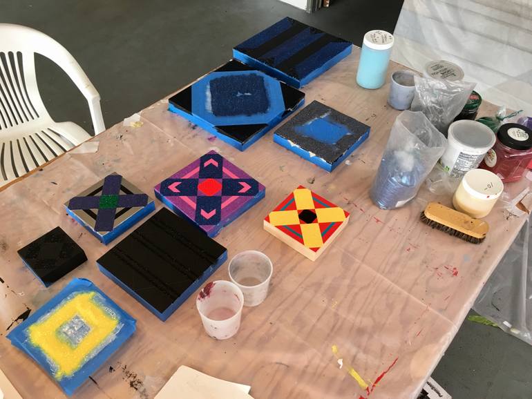 Original Geometric Abstract Painting by Kelly Brumfield-Woods