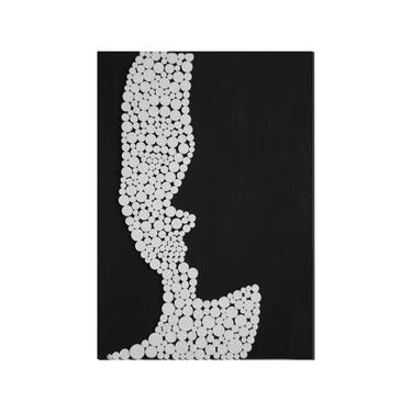 Inside Out - Wood Wall Art - geometrical art - black and white portrait thumb