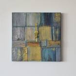 Gold spectrum 35x35 cm with beach vibes / clock by Liliana Stoica