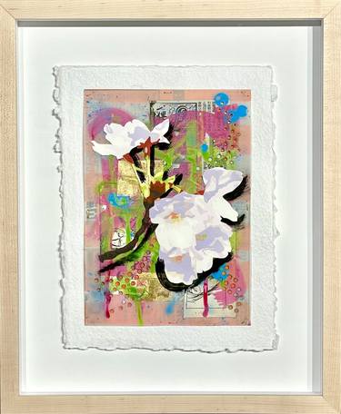 Original Abstract Expressionism Floral Mixed Media by Toshee Art