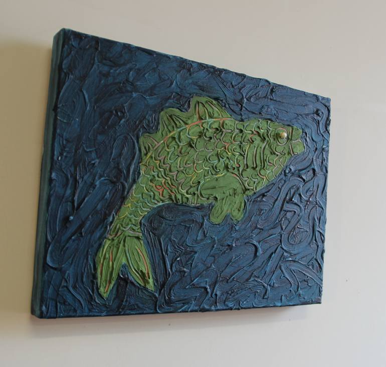 Original Abstract Fish Painting by Timothy Forry