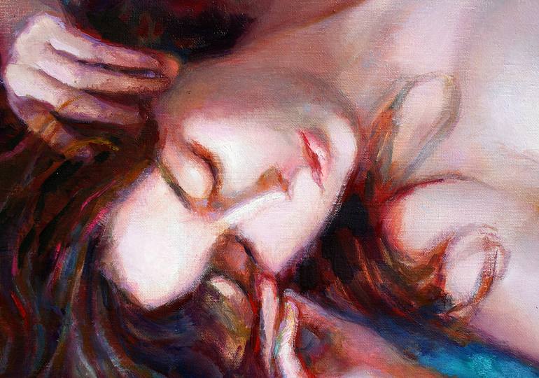 Original Art Deco Erotic Painting by Svetlana Yaseneva