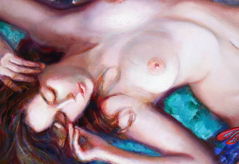 Original Art Deco Erotic Painting by Svetlana Yaseneva