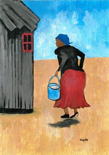 Print of Rural life Paintings by seipelo kelebemang