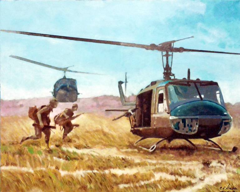 Vietnam Choppers Painting by Christopher Newton | Saatchi Art