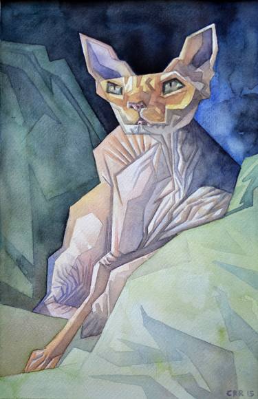 Original Cubism Cats Paintings by Charlie Ramos