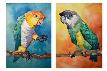 Original Cubism Animal Paintings by Charlie Ramos