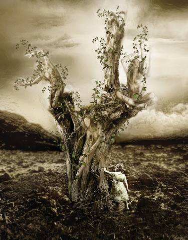 Original Surrealism Tree Mixed Media by CARLOS  PAULO  COSTA FERREIRA