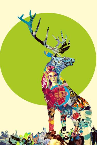 Original Pop Art Animal Collage by Odee 