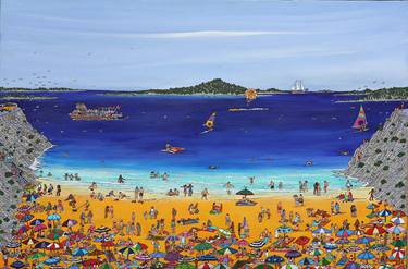 Original Beach Painting by Nurten Coudrains