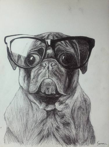 Original Portraiture Animal Drawing by Sam Hourd