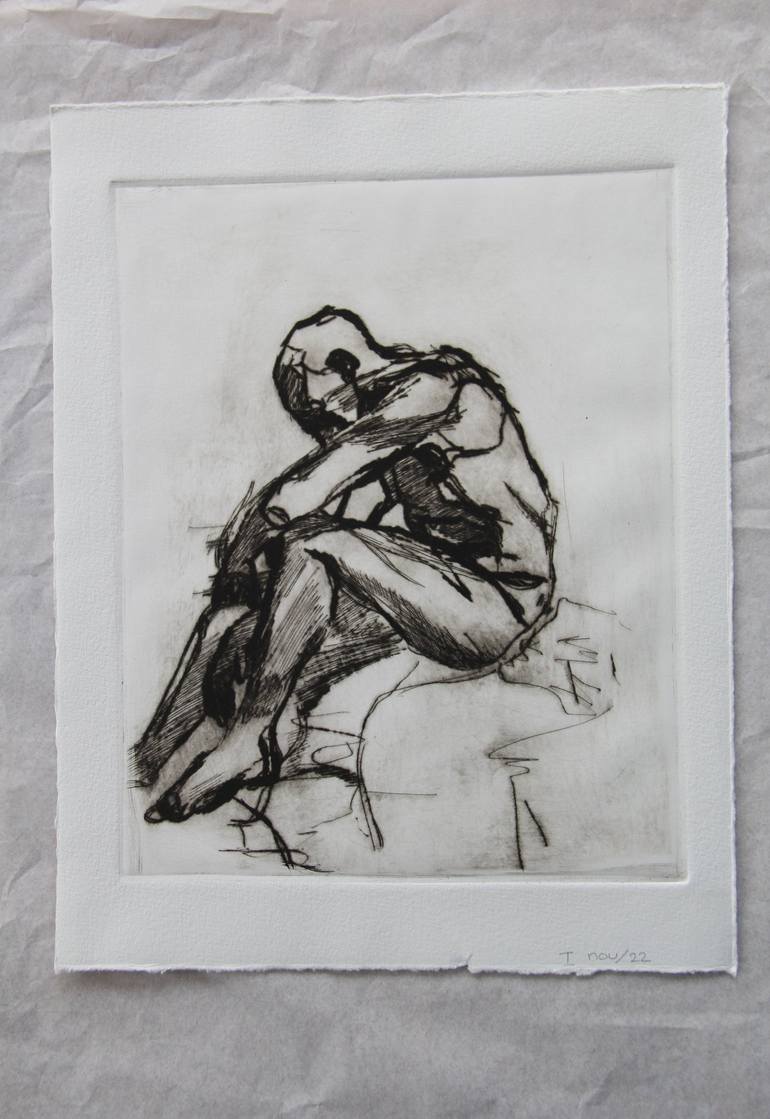 Original Abstract Expressionism Nude Printmaking by Gerrie Severens