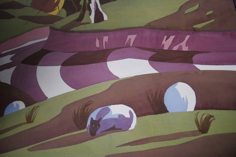Original Illustration Landscape Painting by M J Forster