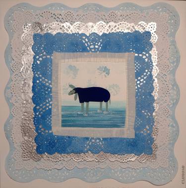Original Contemporary Animal Collage by Claudia Lodolo