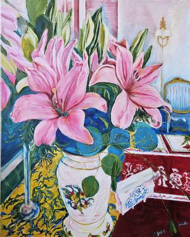Original Art Deco Floral Paintings by Agnes Bae