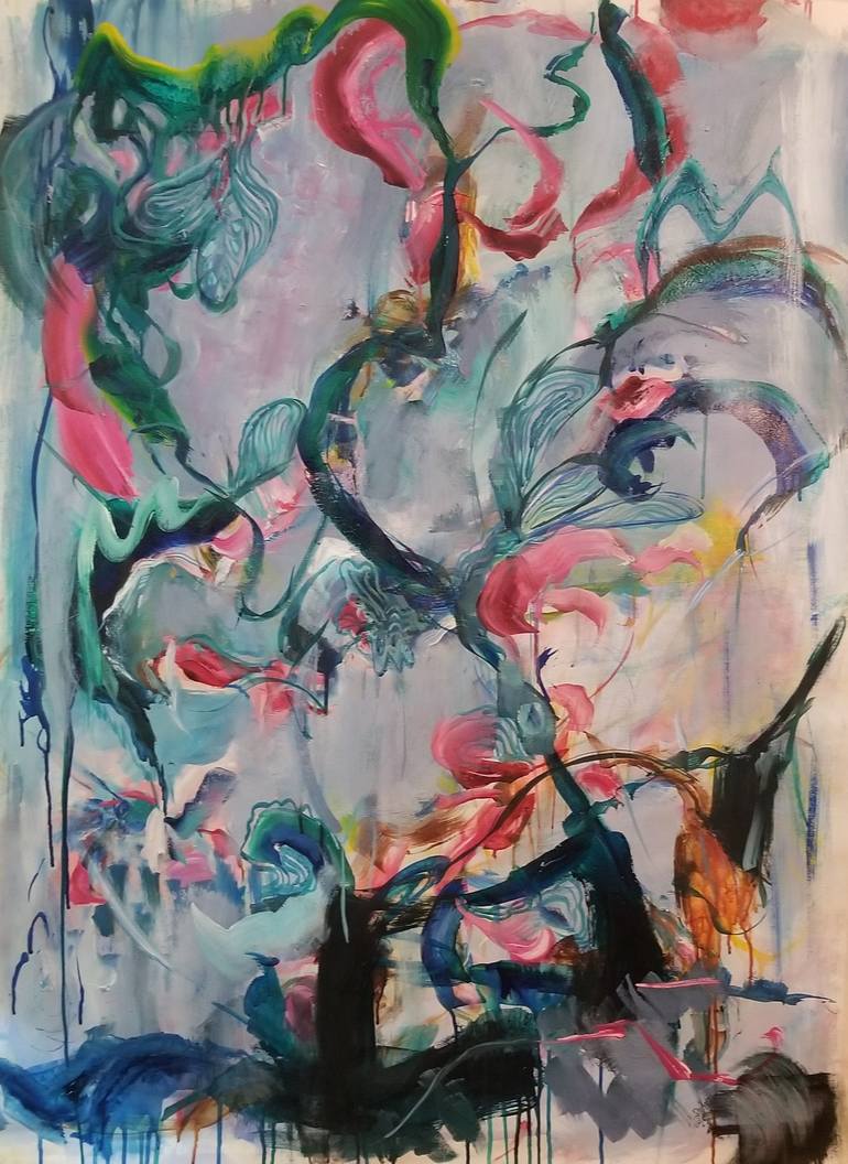 Original Abstract Expressionism Abstract Painting by Agnes Bae