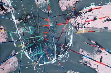 Original Abstract Expressionism Science/Technology Paintings by Ilie Mihali