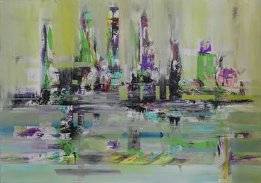 Original Abstract Expressionism Landscape Paintings by Ilie Mihali