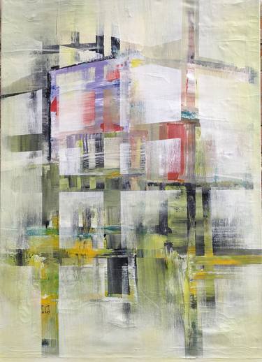 Original Abstract Expressionism Architecture Paintings by Ilie Mihali