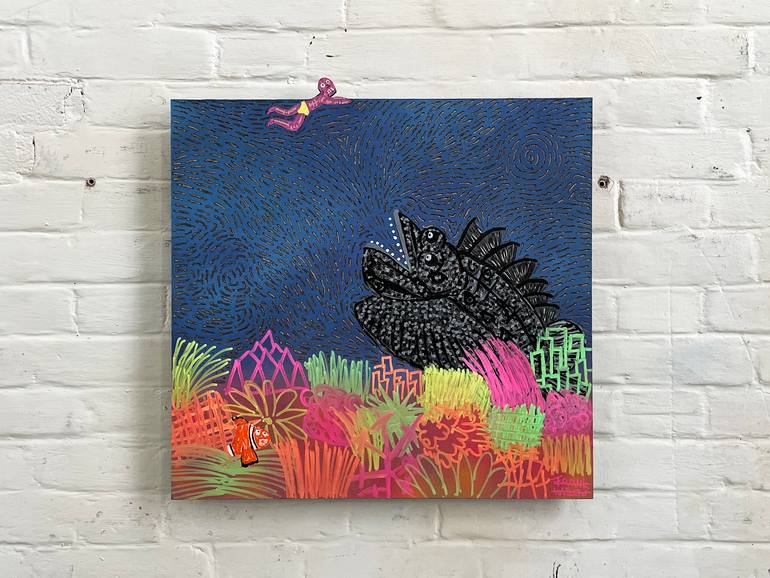 Original Street Art Seascape Painting by Frank Willems