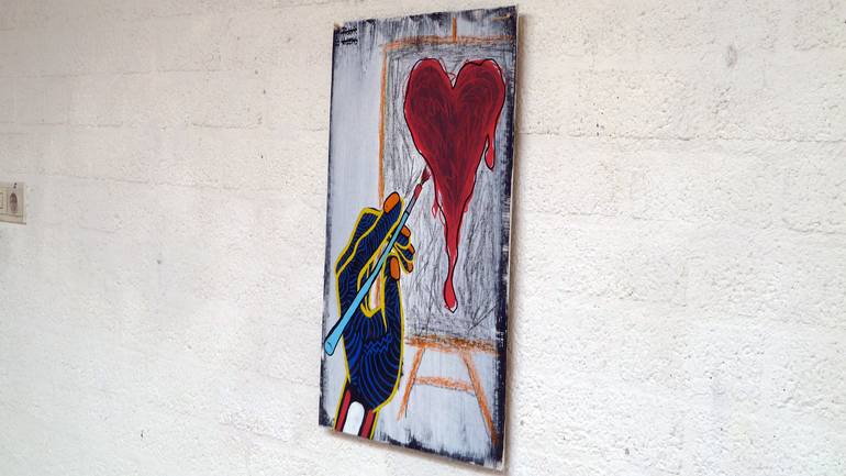 Original Expressionism Love Painting by Frank Willems