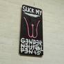 SUCK MY GENDER NEUTRAL PENIS by Frank Willems.

Year: 2019
Size: 35,8 x 78,6 cm
Materials: Acrylic, marker, crayon on reused wood

More information about this artwork, please get in contact!