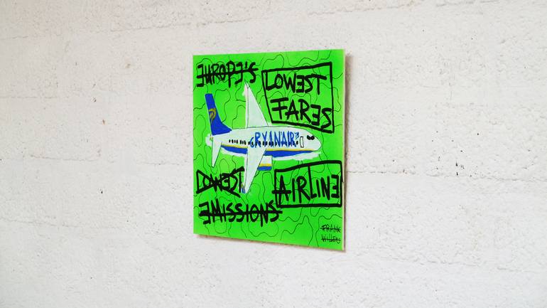 Original Street Art Airplane Painting by Frank Willems