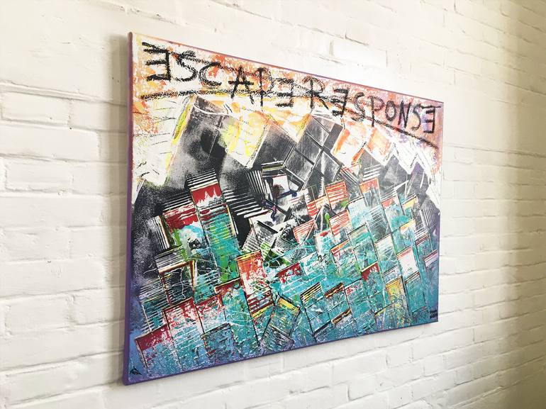 Original Abstract Expressionism Architecture Painting by Frank Willems