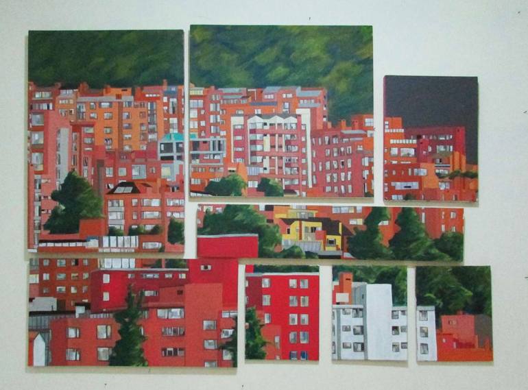 Original Documentary Architecture Painting by Harrison Tobon