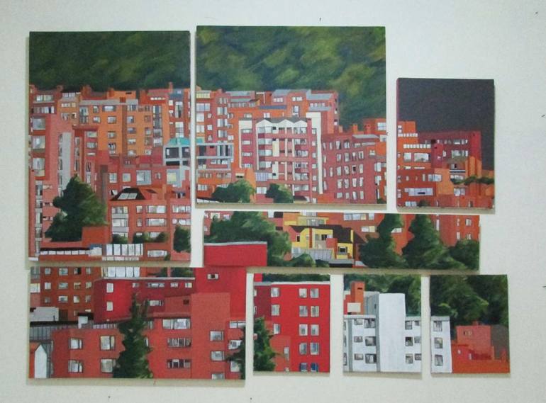 Original Documentary Architecture Painting by Harrison Tobon