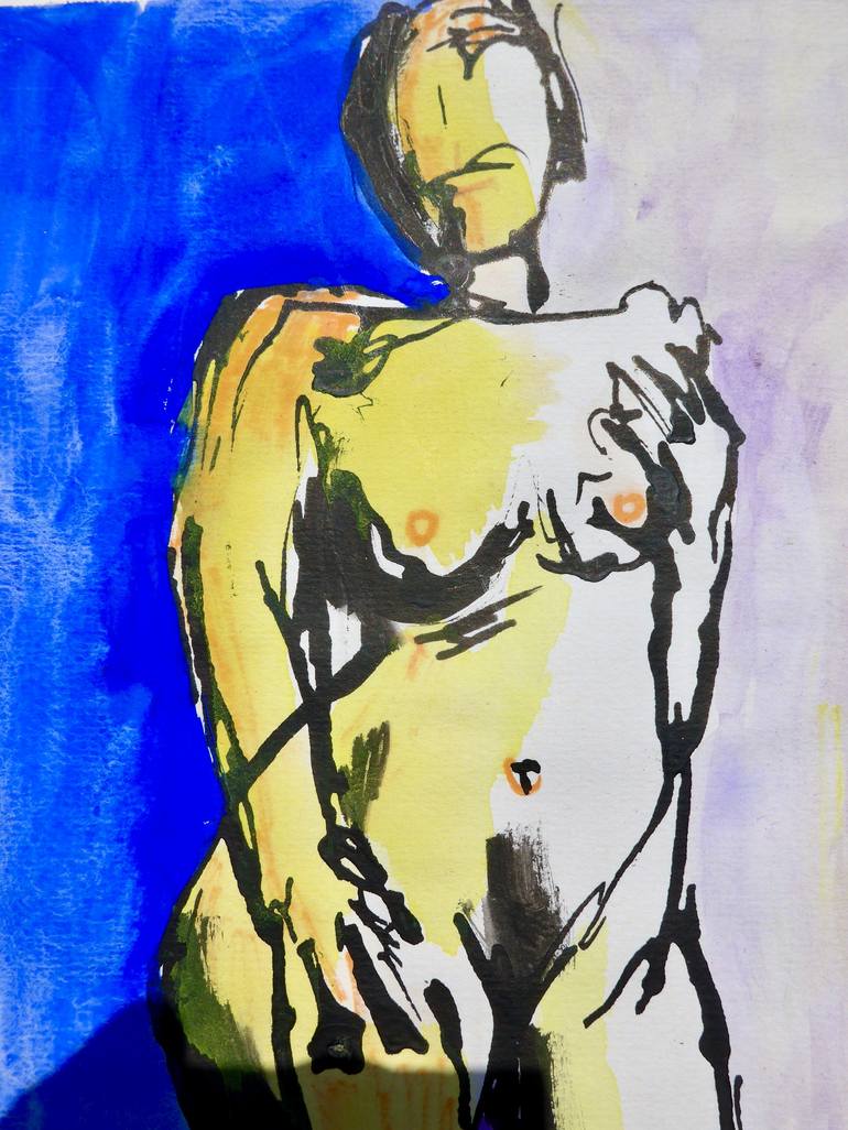 Original Fine Art Nude Painting by Martha Holden