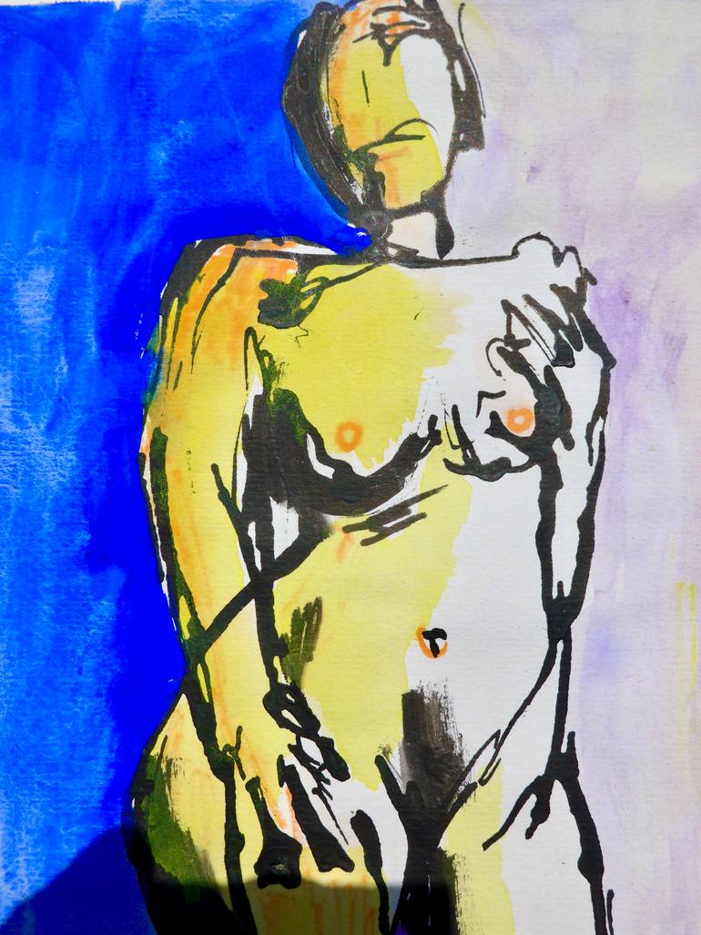 Original Expressionism Nude Painting by Martha Holden