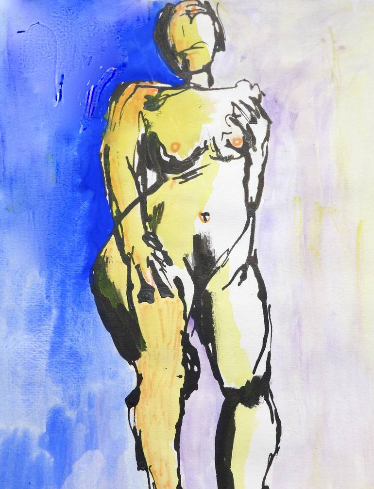 Original Fine Art Nude Painting by Martha Holden