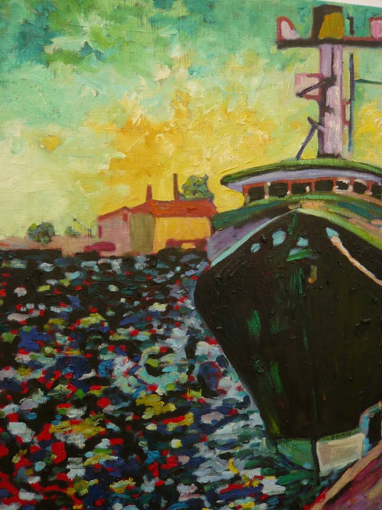 Original Fine Art Boat Painting by Martha Holden
