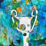 Abstract Floral Vase 2272 by Martha Holden