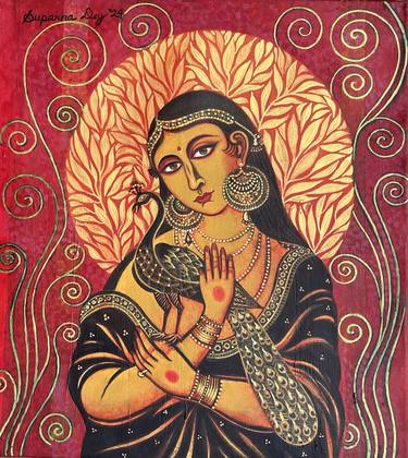 Original Art Deco Love Paintings by Suparna Dey